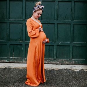 forever 21 orange maxi dress